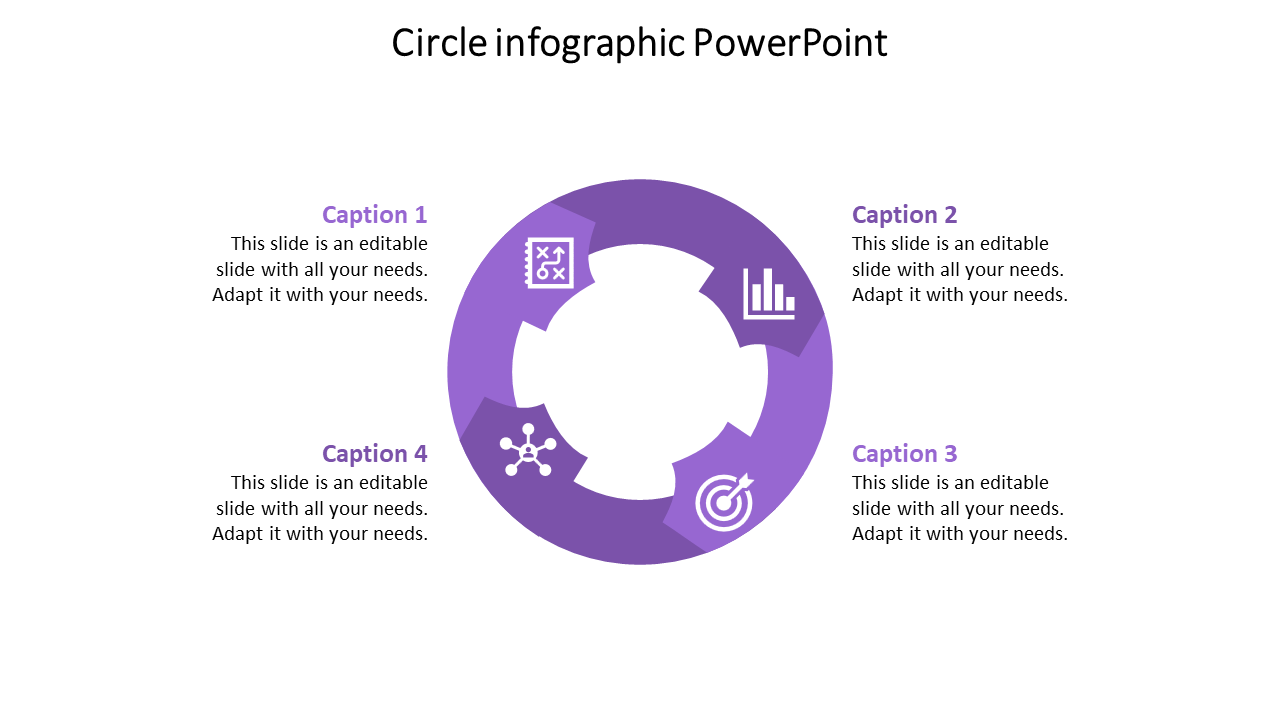 circle infographic powerpoint-purple